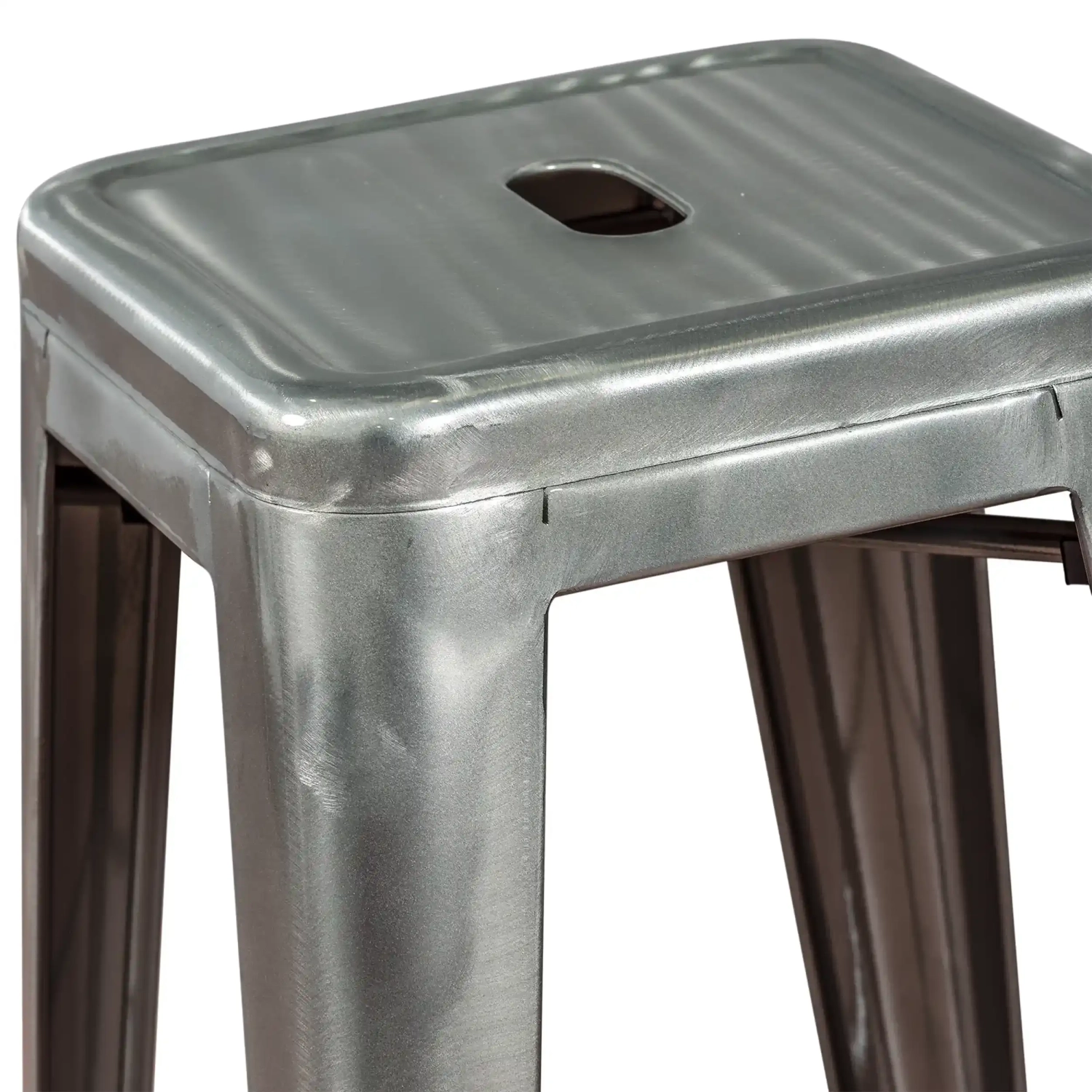 Stool industrial Bistro 76 cm | Bright steel stackable