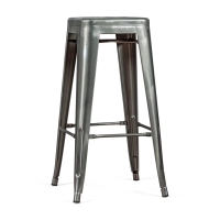 Barstoel industrieel Bistro 76 cm | blank staal stapelbaar
