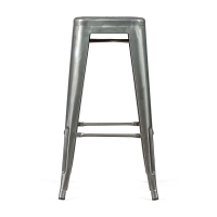 Stołek przemysłowy Bistro 76 cm | Jasna stal z możliwością sztaplowania