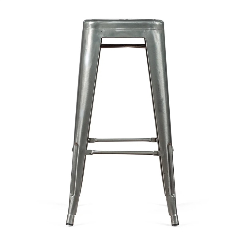 Hocker industriell Bistro 76 cm | Blankstahl stapelbar