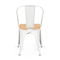Silla Bistro apilable | Acero matte y madera maciza estilo industrial