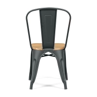 Sedia impilabile Bistro | Acciaio opaco e legno massiccio, stile industriale