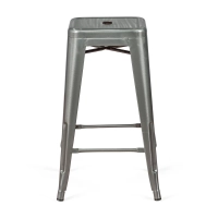 Taburete industrial Bistro 66 cm | Acero apilable brillante o mate