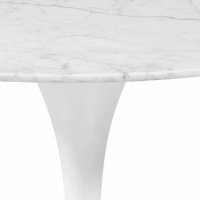 Mesa Oval Tulip 199 cm Mármol Carrara | Diseño Saarinen para Comedores de Lujo