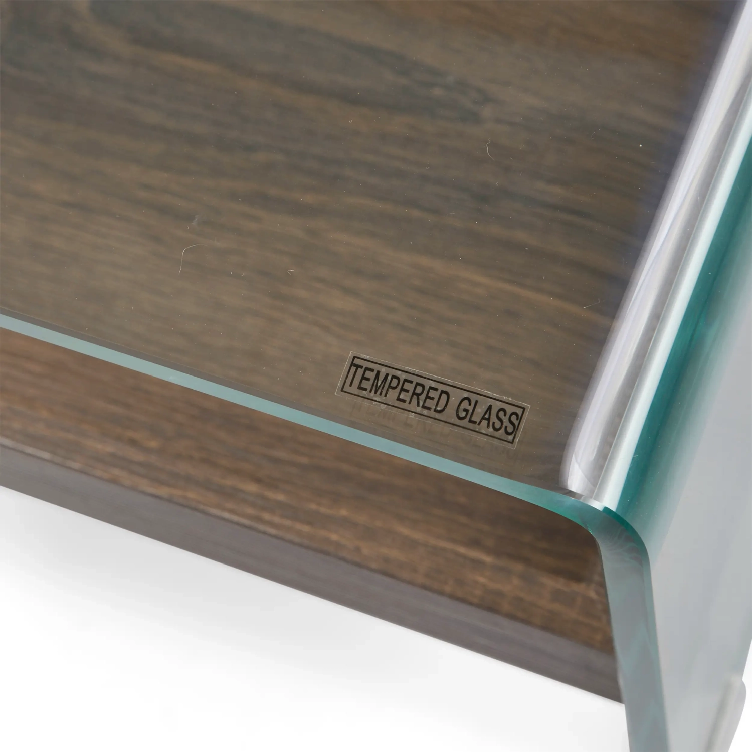 Couchtisch Pot : Gehärtetes Glas mit Holzschublade