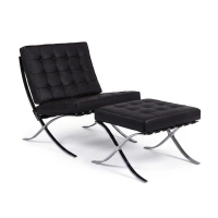 Inspiration Barcelona stol med konstläder fotstöd - MuebleDesign