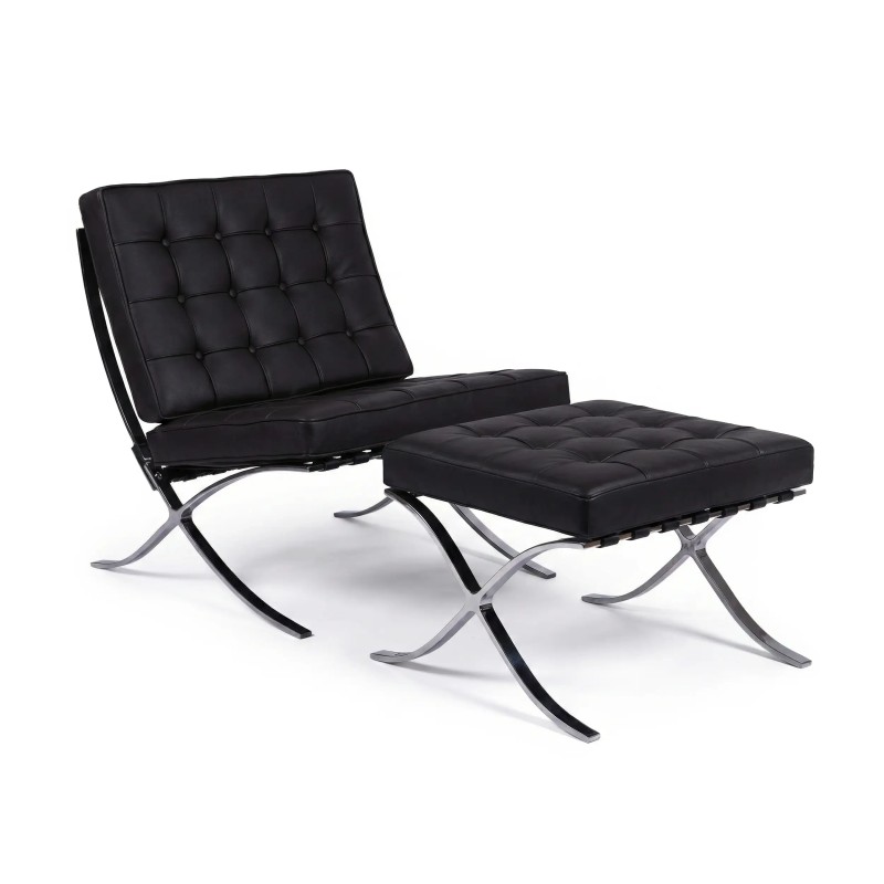 Inspiración Barcelona Chair con Reposapies en Polipiel - MuebleDesign