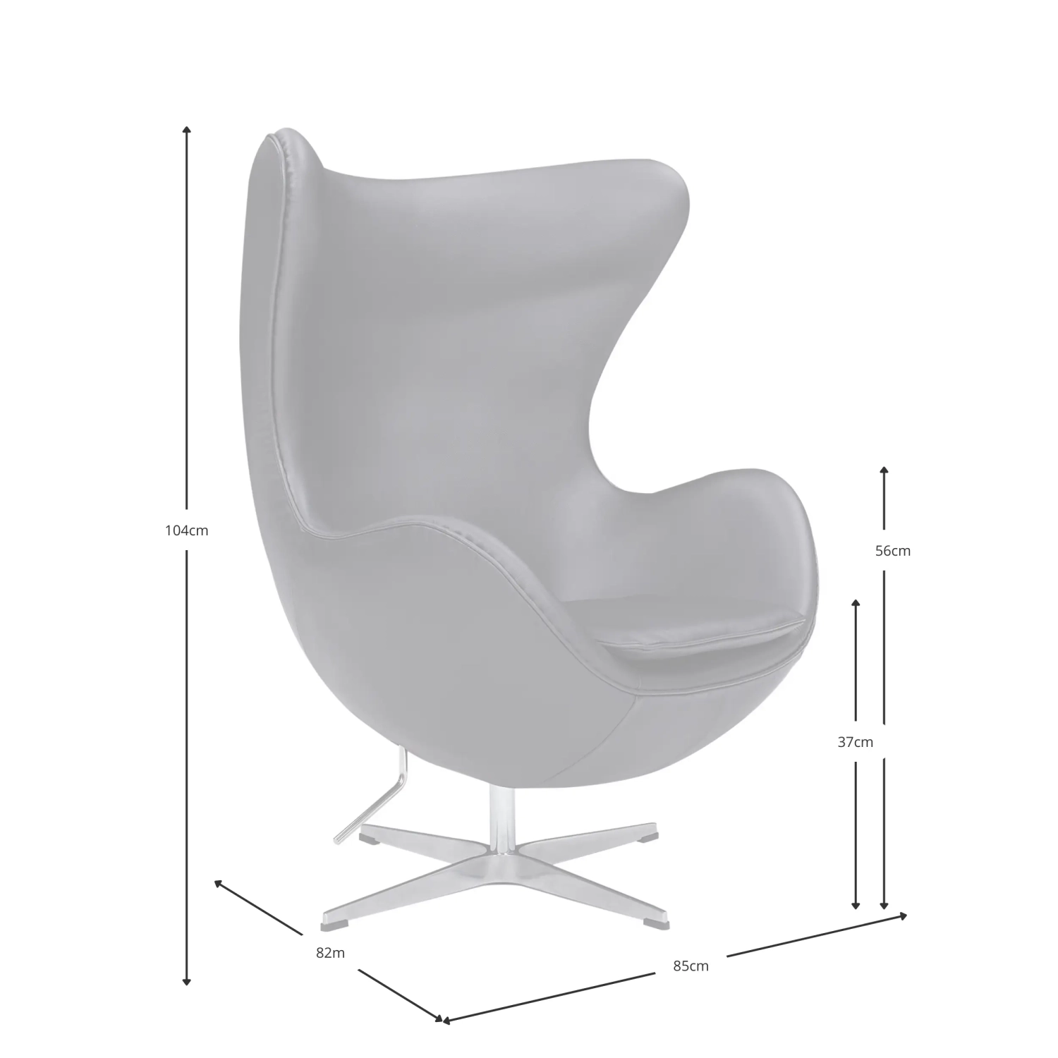 Ispirazione di Egg Chair di Pelle - Poltrona da Disegno Premium - Mobilie Design
