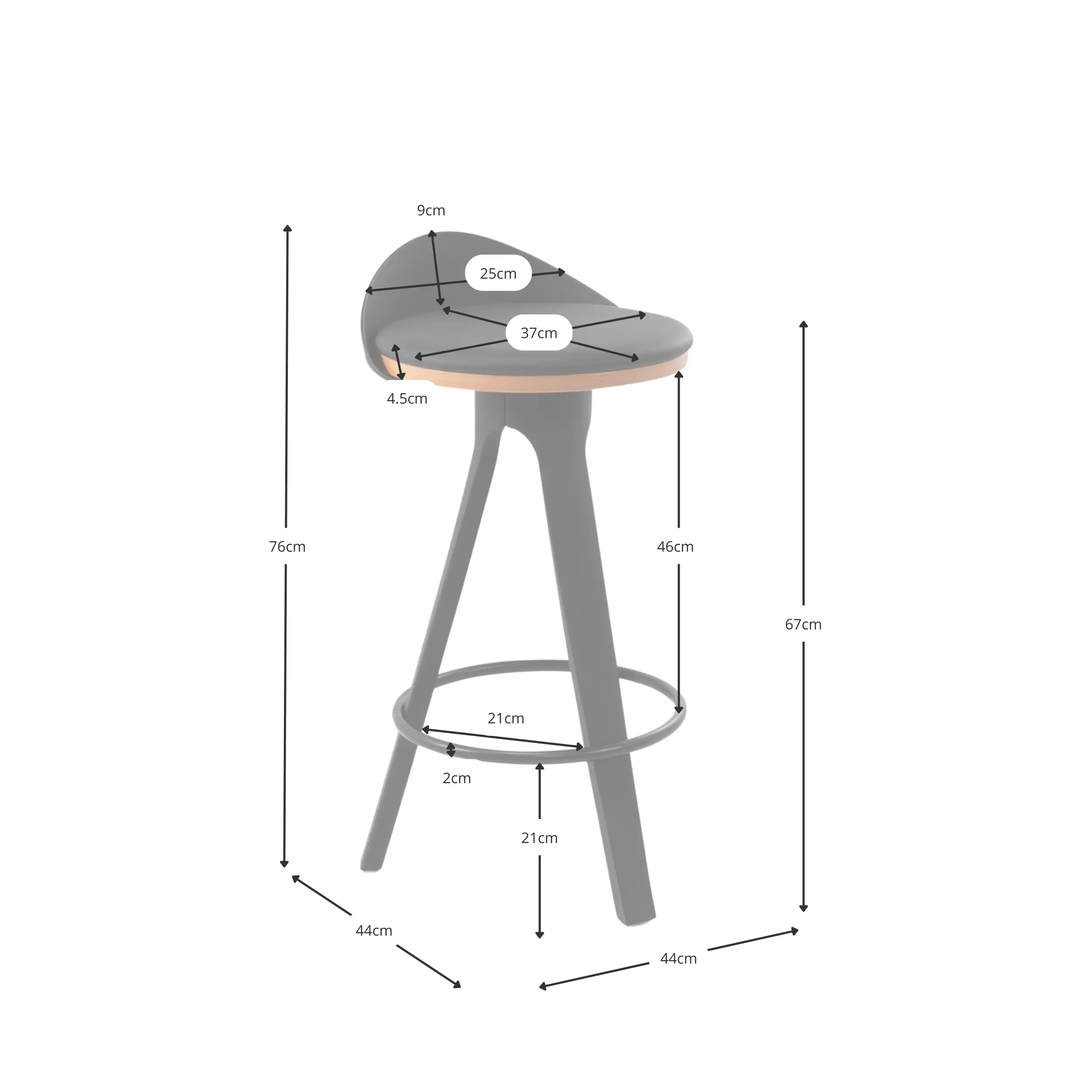 Barstol Deco design med sits i bok och konstläder