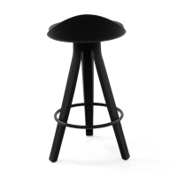 Tabouret Design déco avec siège en hêtre et similicuir