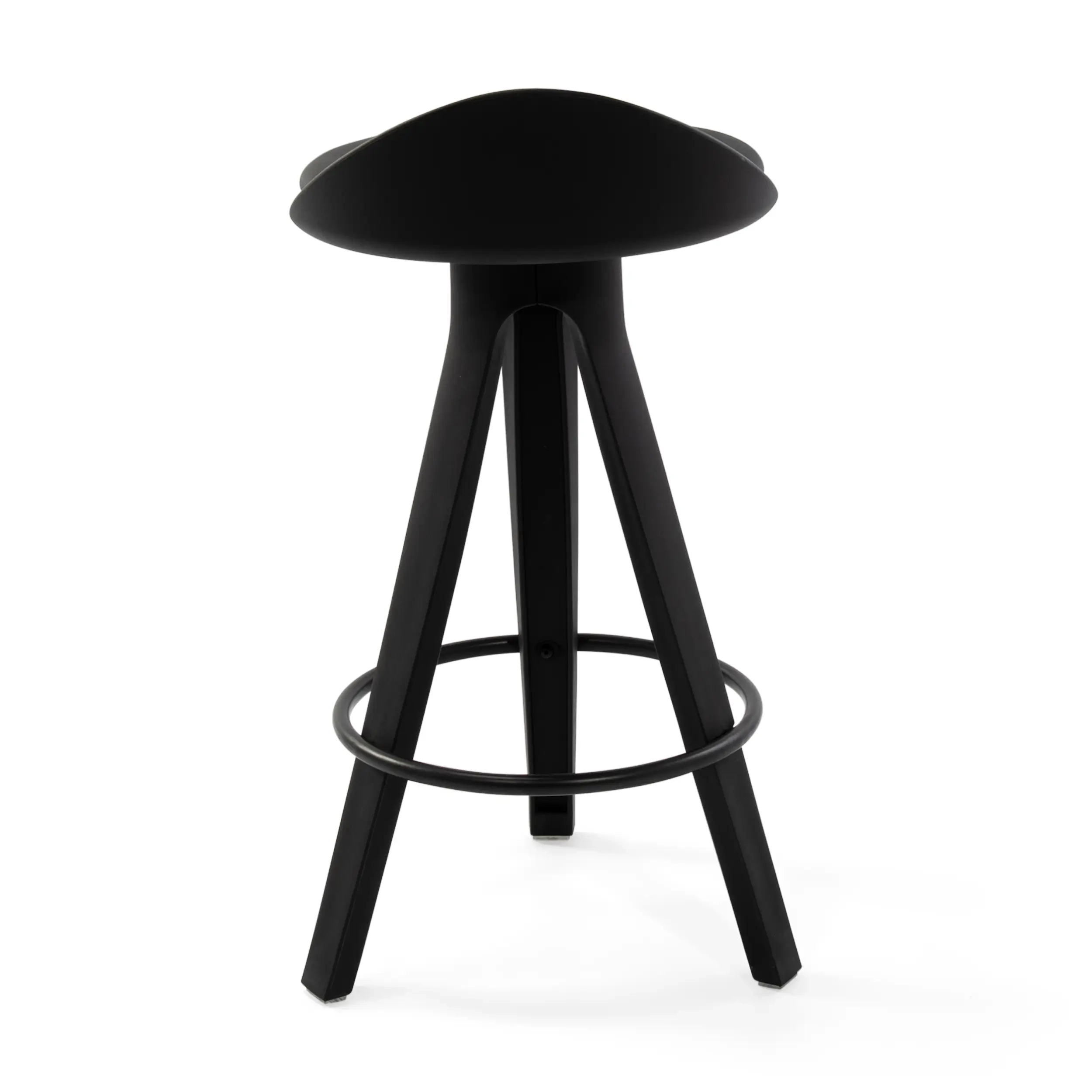 Hocker Deko-Design mit Sitz aus Buche und Kunstleder