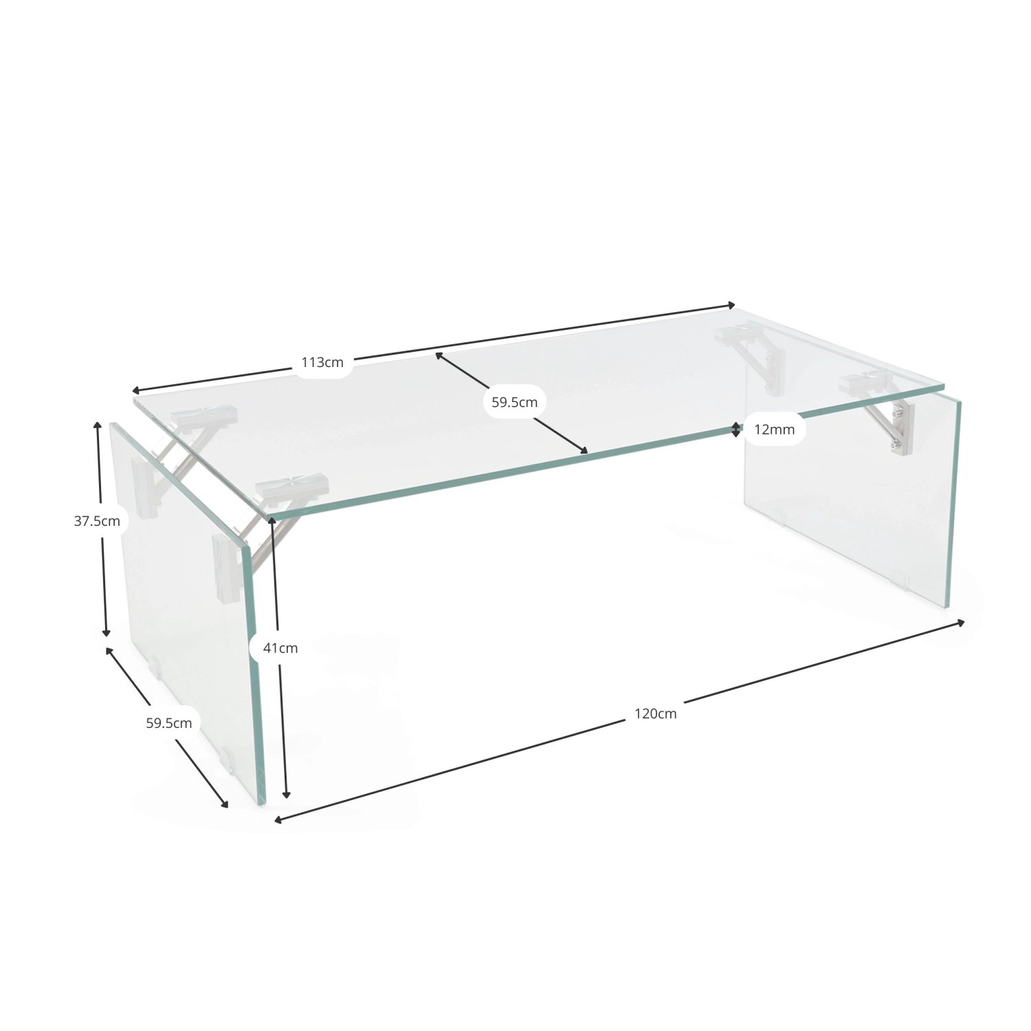 Table basse en verre trempé | Dresden