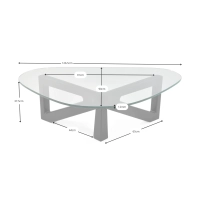 Design-sohvapöytä karkaistua lasia - Nodda