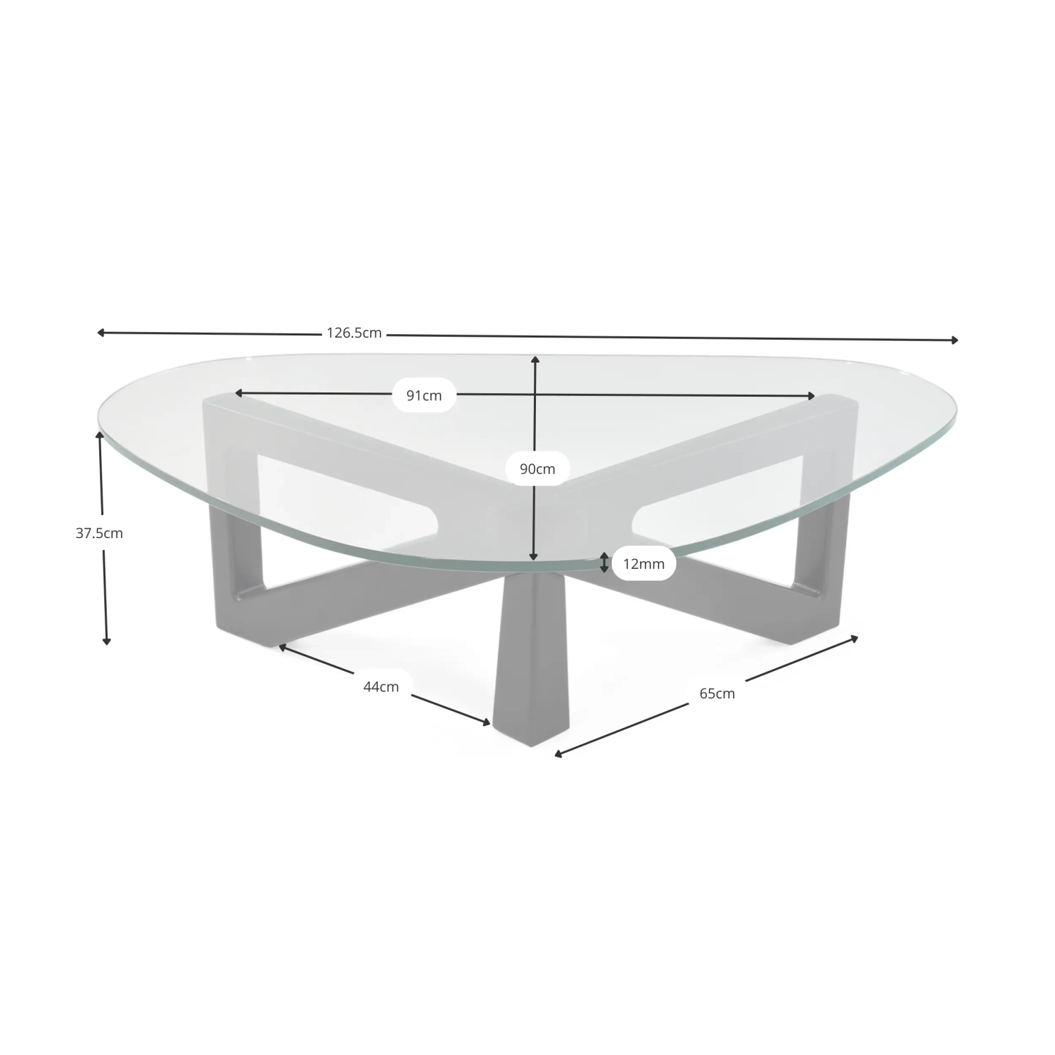 Design salontafel van gehard glas - Nodda