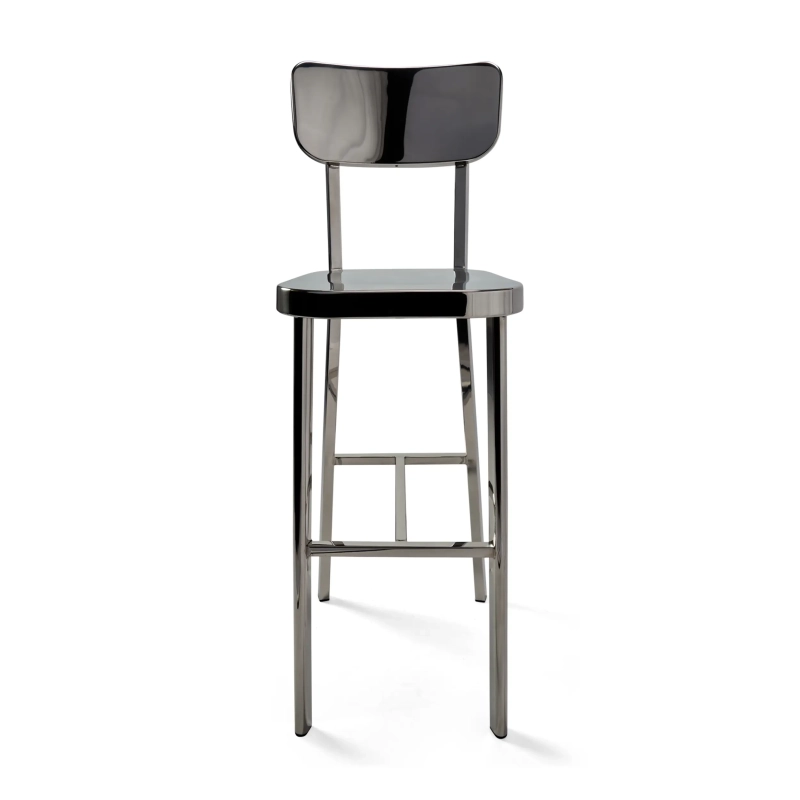 Sgabello acciaio inox cromato alto - Delawere