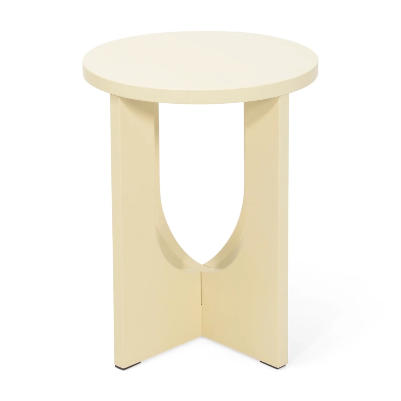 Dřevěný odkládací stolek Flop | Kulatý lakovaný design 40 cm