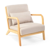 Armchair scandinavian with lumbar cushion - Colmar