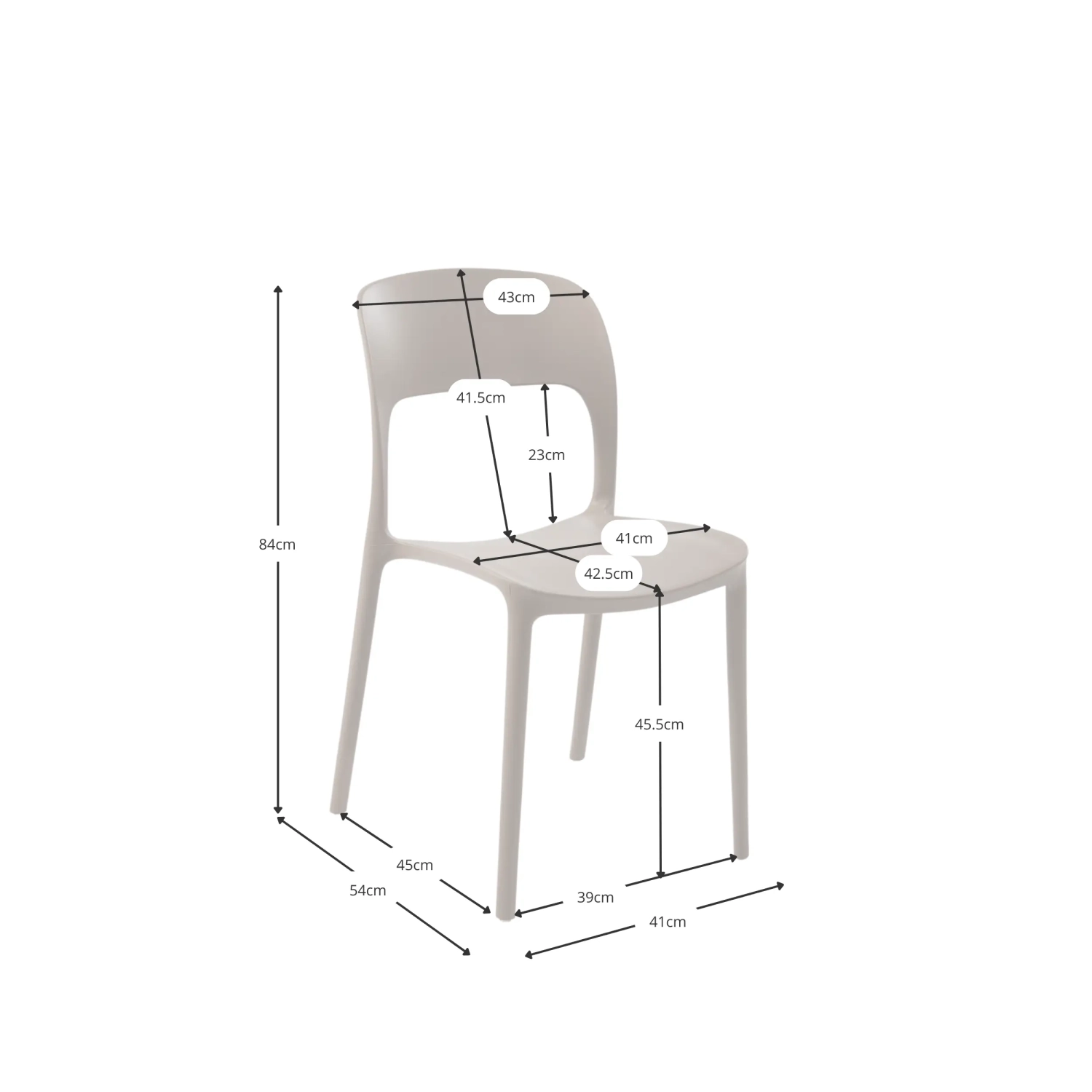 Silla apilable de polipropileno para exterior - Pavilon