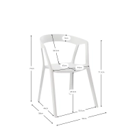 Chaise de salle à manger et d'extérieur empilable - Krilen