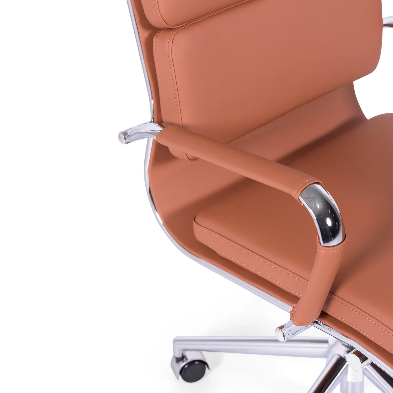 Chaise de bureau en cuir italien avec dossier haut - Design élégant