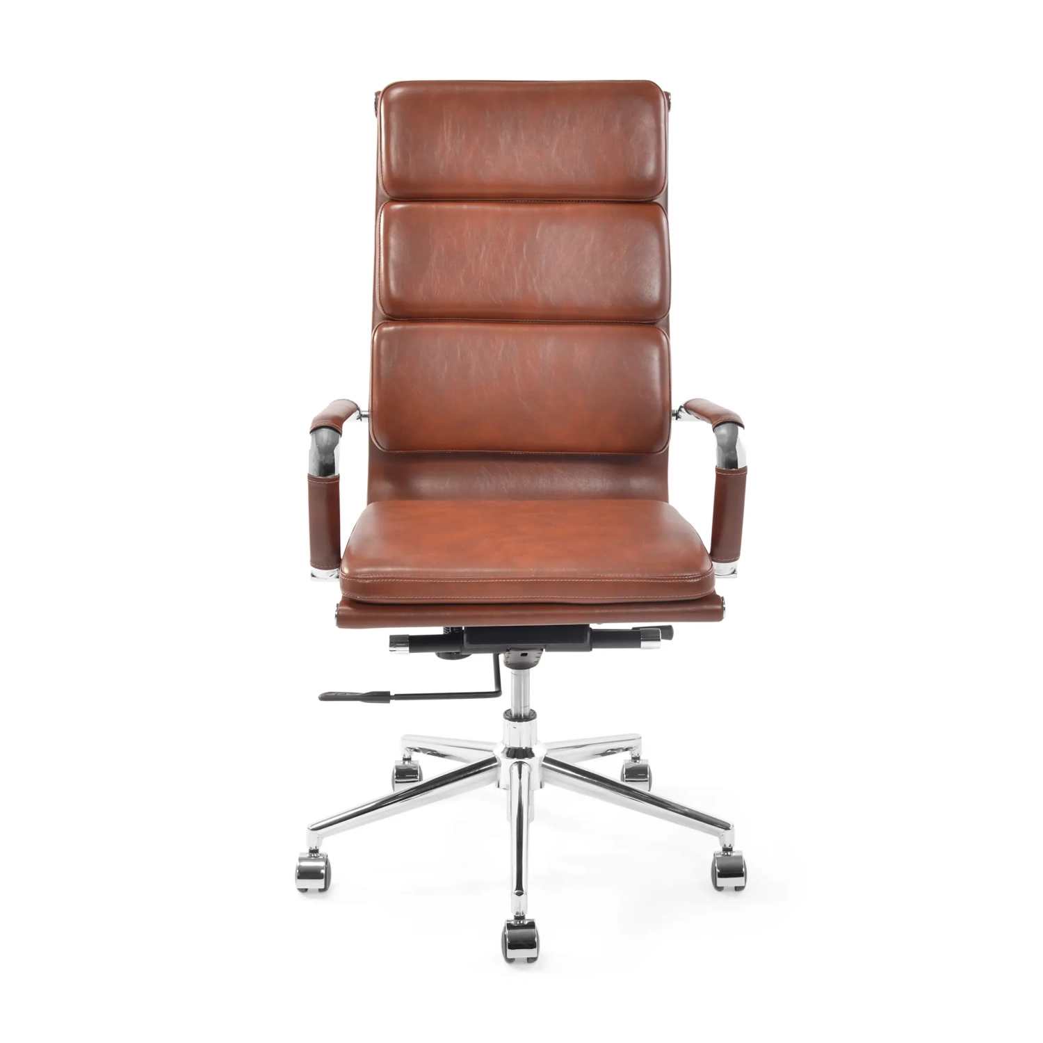 Chaise de bureau en cuir italien avec dossier haut - Design élégant