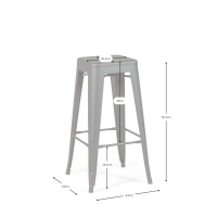 Bistro industriële kruk Mat 76CM wit - Industriële krukken en stoelen