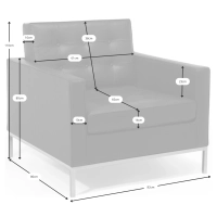 Sofá Venice de una plaza en piel auténtica | Florence Diseño inspirado en Knoll