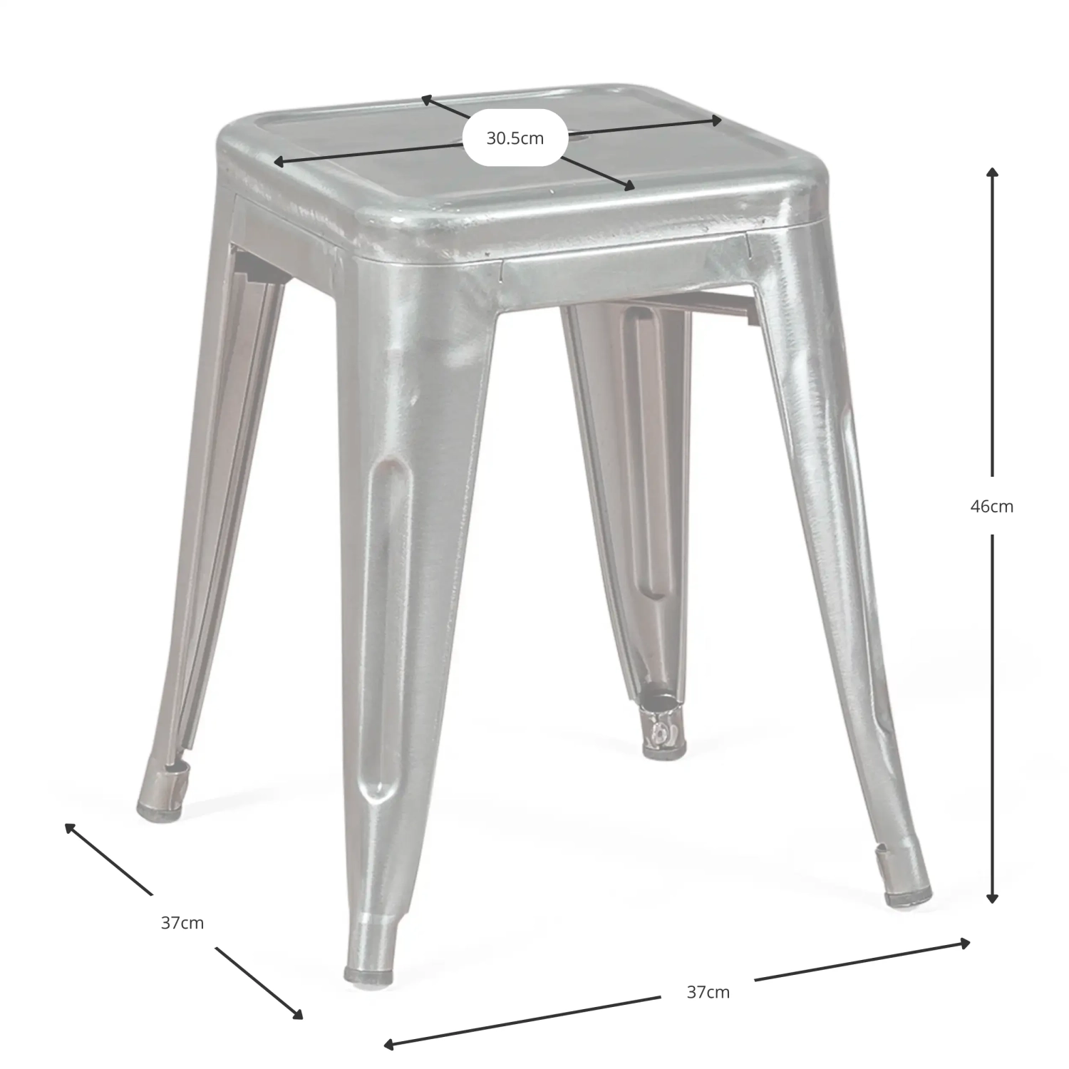 Jakkara Metallinen Bistro 45 cm | Industrial Style pinottava