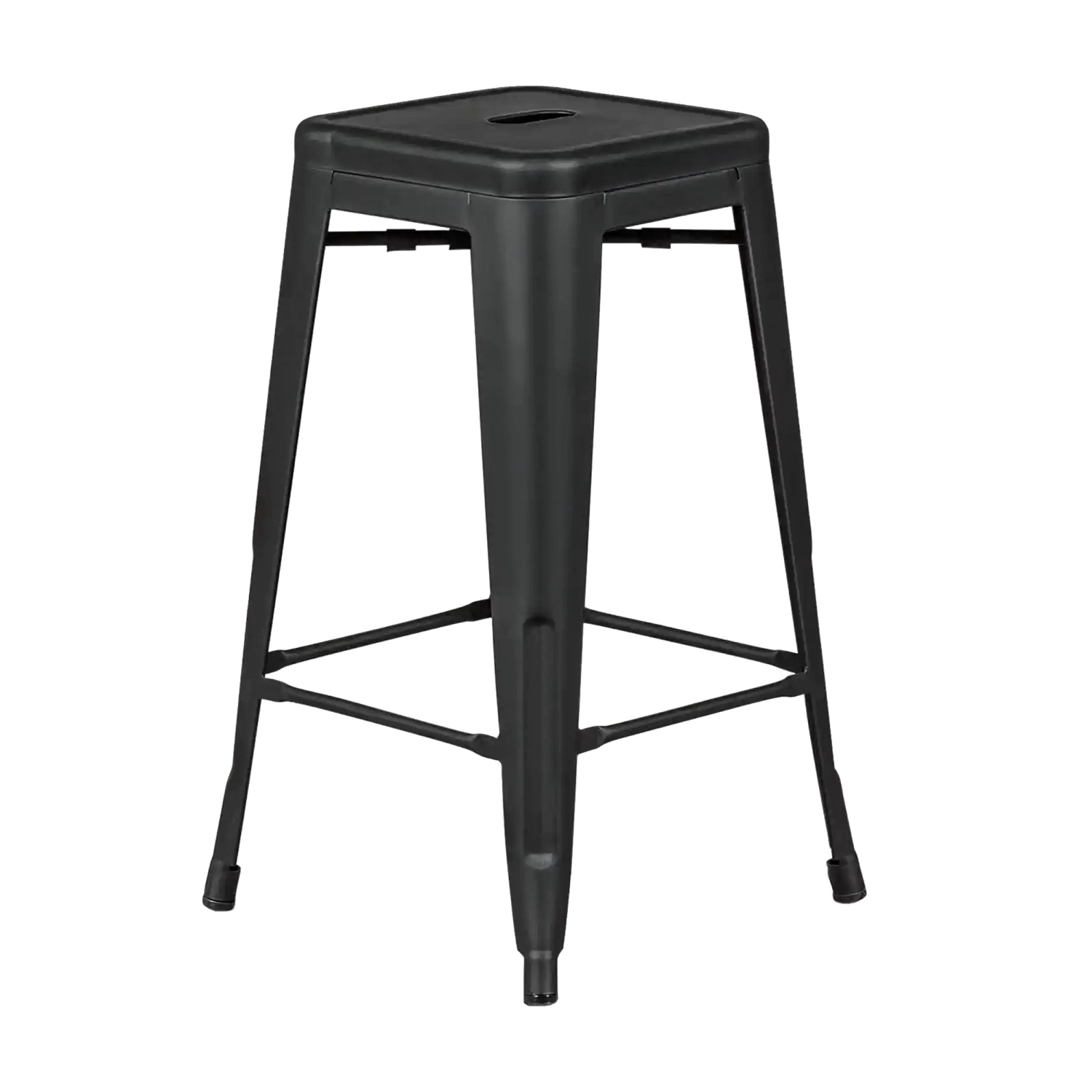 Tabouret industriel Bistro 66 cm | Acier empilable brillant ou mat
