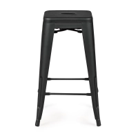 Sgabello Bistro industriale 66 cm | Acciaio impilabile lucido o opaco