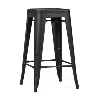 Tabouret industriel Bistro 66 cm | Acier empilable brillant ou mat