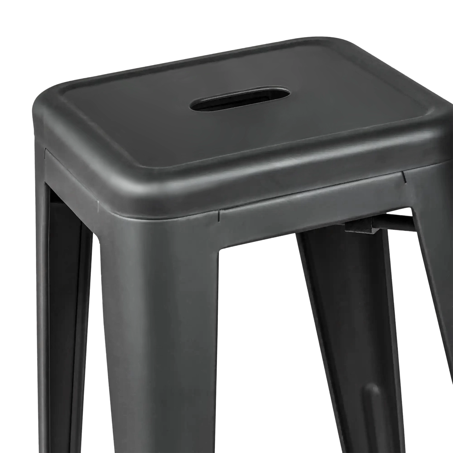 Hocker industriell Bistro 66 cm | Stahl stapelbar glänzend oder matt