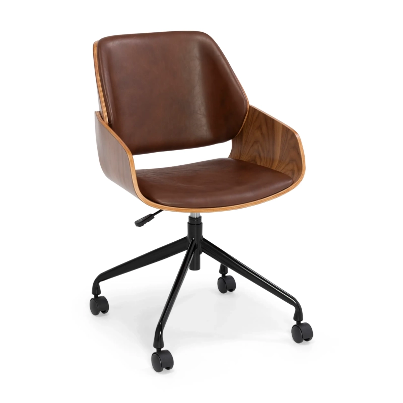 Cleveland Retro-Bürostuhl aus Kunstleder | Verstellbares Vintage-Design
