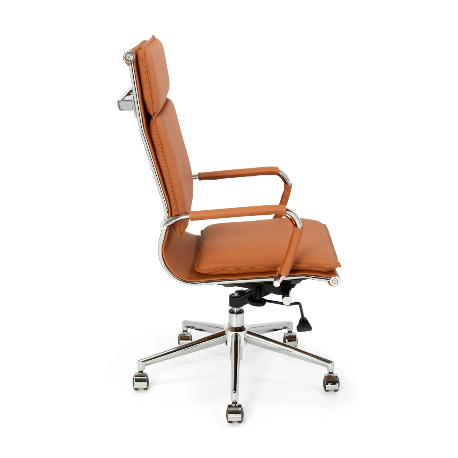 Cadeira de escritório Studio com encosto alto | Cadeira de escritório ergonómica em couro sintético