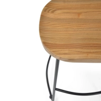 Portland Industrial Bar Stool 66 cm | Solid Elm Wood & Steel