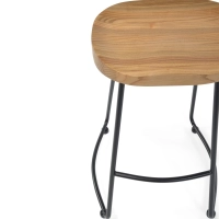 Taburete industrial Portland de 66 cm | Madera maciza de olmo y acero