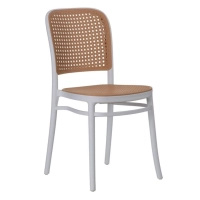 Silla Moulin Vintage de ratán sintético | Silla apilable para interior y exterior