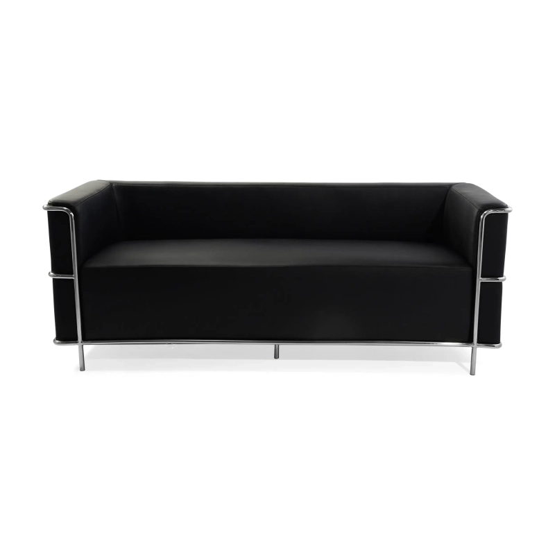 Torino 3-Seater Italian Leather Sofa | Stainless Steel Frame
