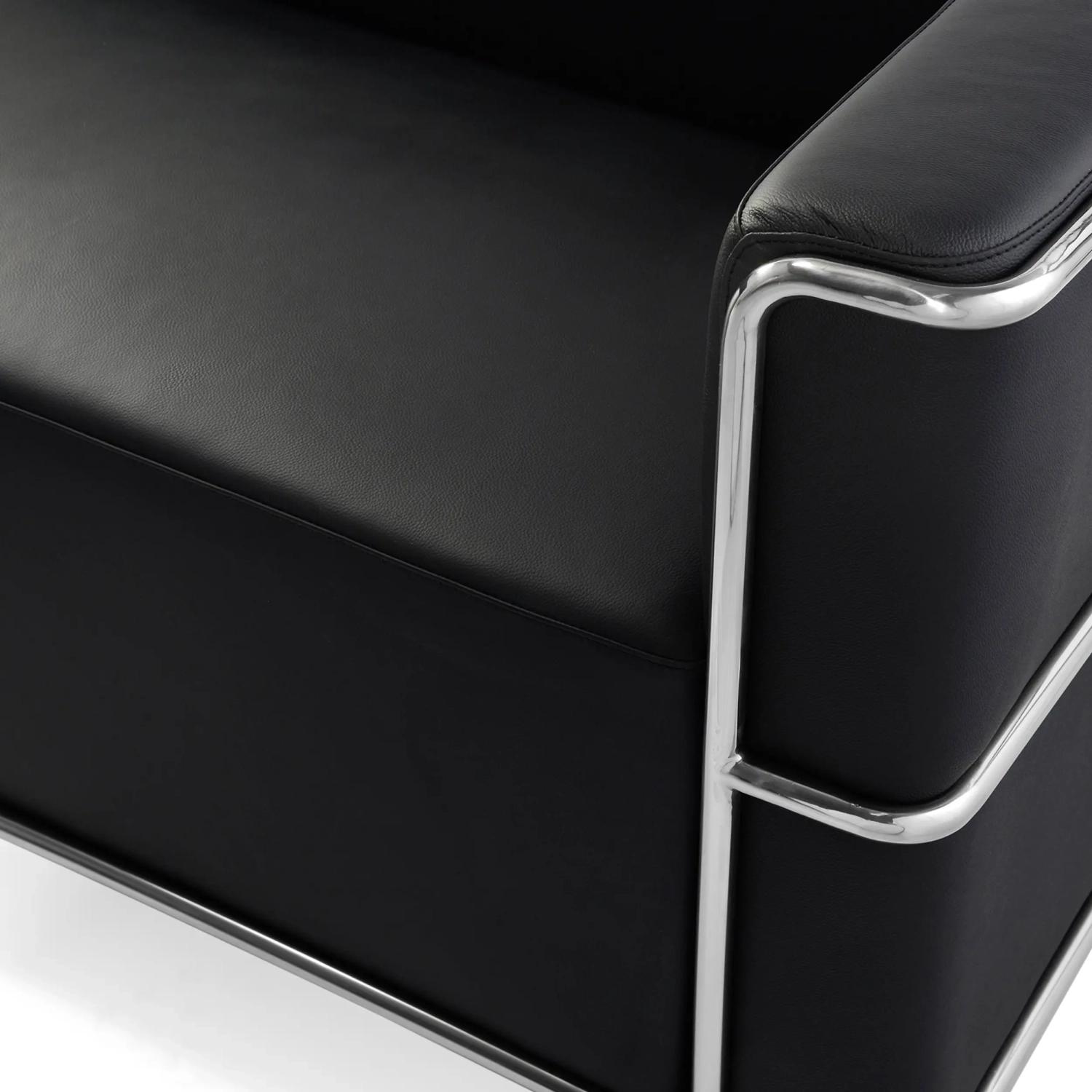 Torino 3-Seater Italian Leather Sofa | Stainless Steel Frame