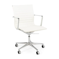 Silla de oficina de cuero con respaldo bajo Task Executive | Silla de oficina de gama alta