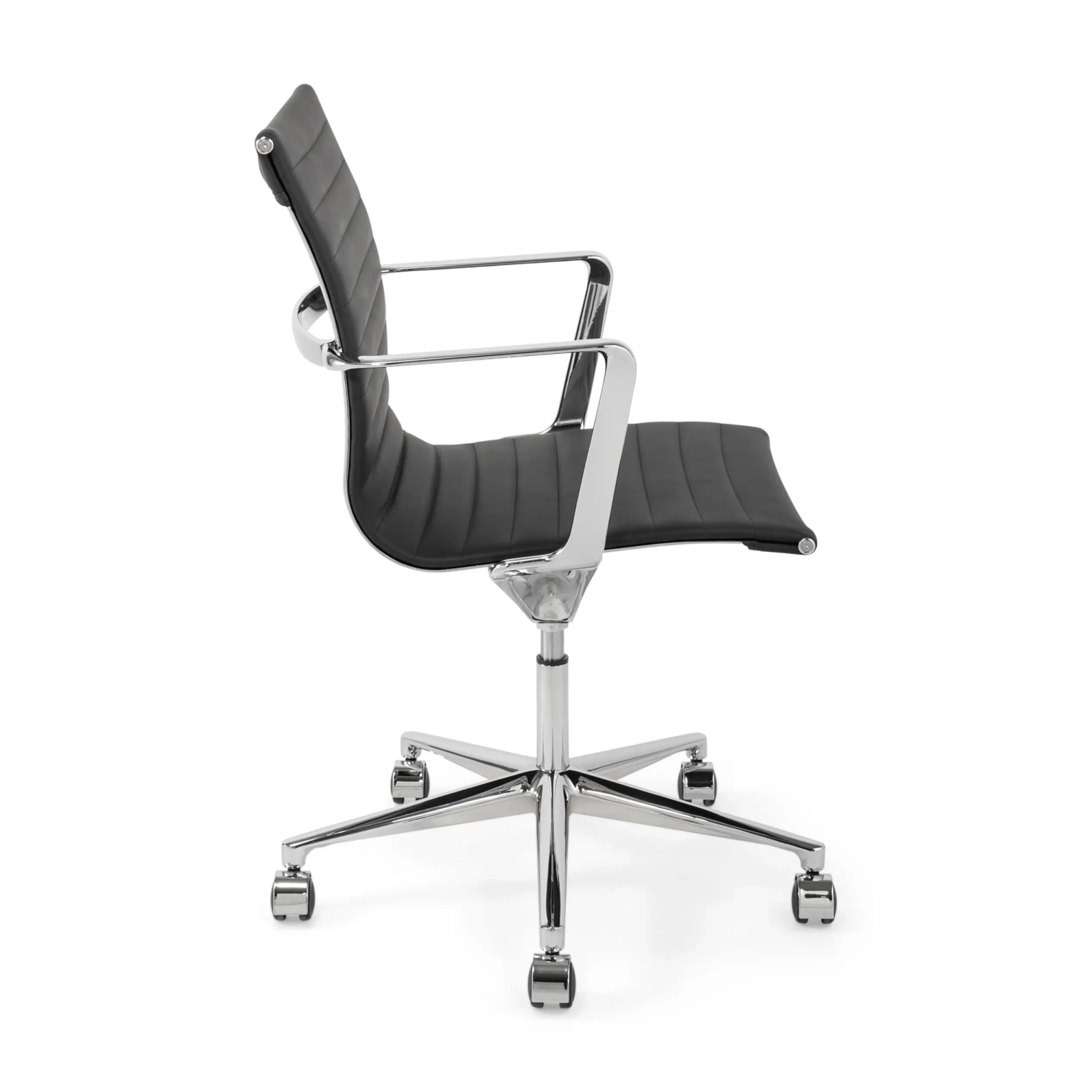 Silla de oficina de cuero con respaldo bajo Task Executive | Silla de oficina de gama alta