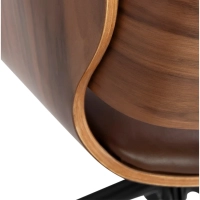 Silla de oficina Cleveland Retro de imitación de cuero | Diseño vintage ajustable