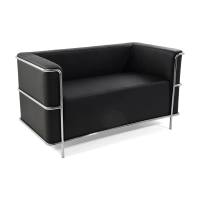 Włoska skórzana sofa dwuosobowa Torino | Stelaż ze stali nierdzewnej