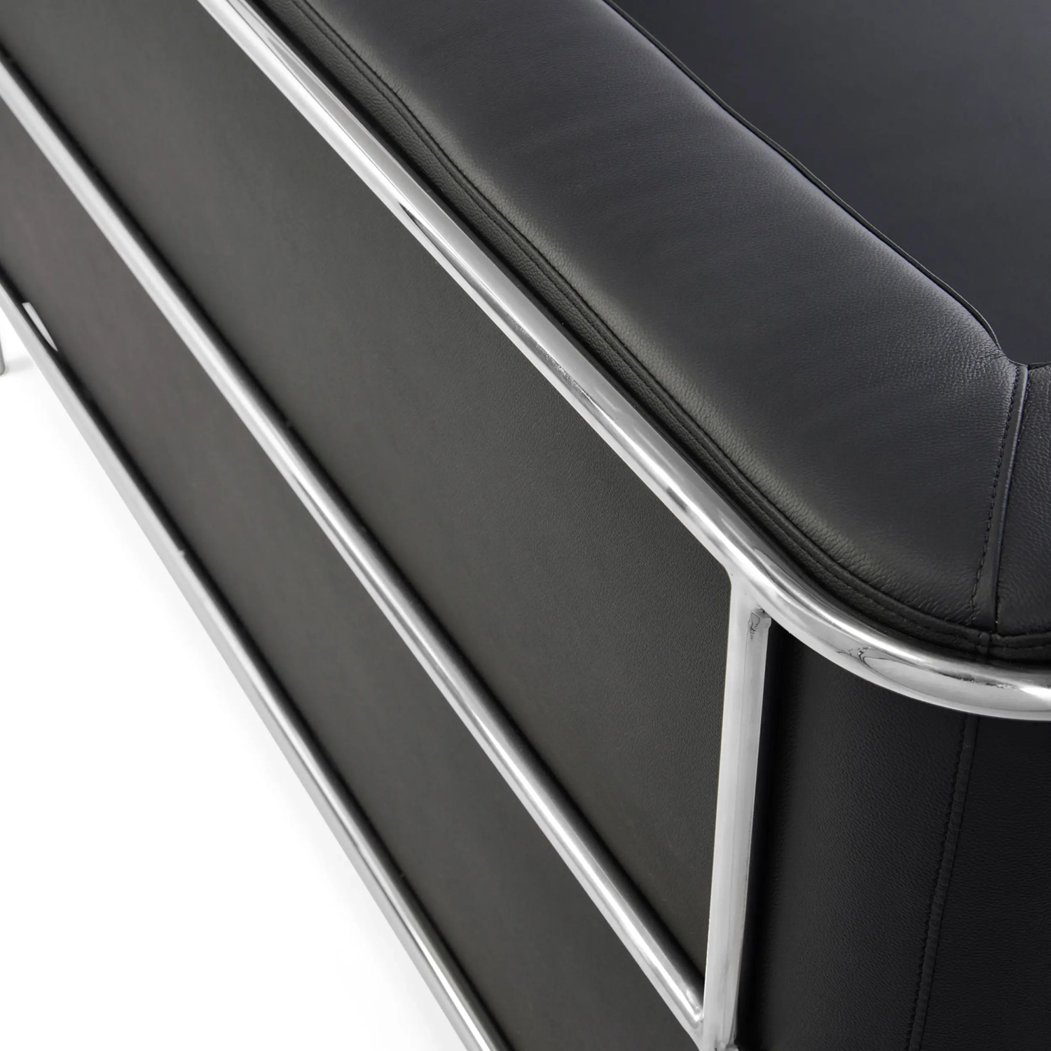 Włoska skórzana sofa dwuosobowa Torino | Stelaż ze stali nierdzewnej