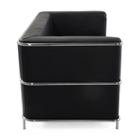 Włoska skórzana sofa dwuosobowa Torino | Stelaż ze stali nierdzewnej