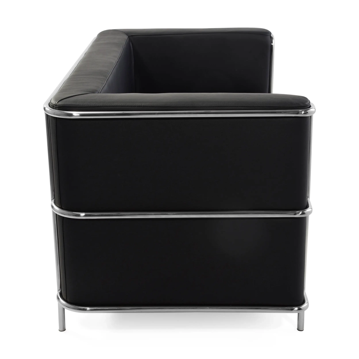Włoska skórzana sofa dwuosobowa Torino | Stelaż ze stali nierdzewnej