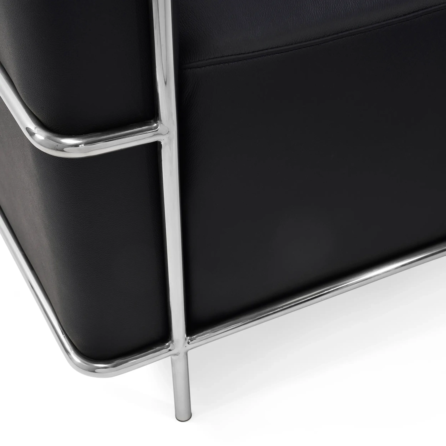 Włoska skórzana sofa dwuosobowa Torino | Stelaż ze stali nierdzewnej