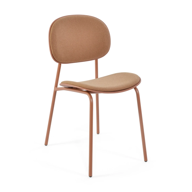 Chaise de salle à manger ergonomique et empilable Carlotta | Chaise rembourrée moderne