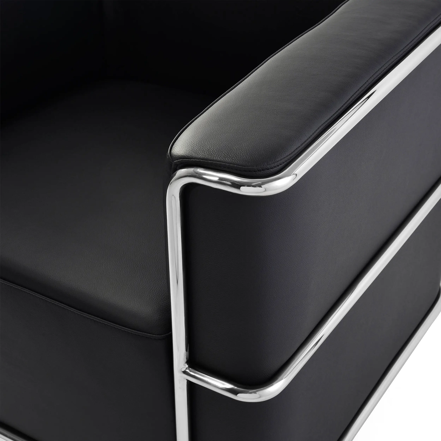 Fauteuil « Torino » en cuir italien | Structure en acier inoxydable