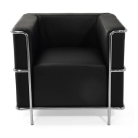 Fauteuil « Torino » en cuir italien | Structure en acier inoxydable